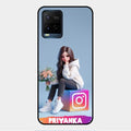 Girl With Flower Glossy Metal Case Cover For Vivo Y33S