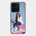 Girl With Flower Glossy Metal Case Cover For Vivo Y35