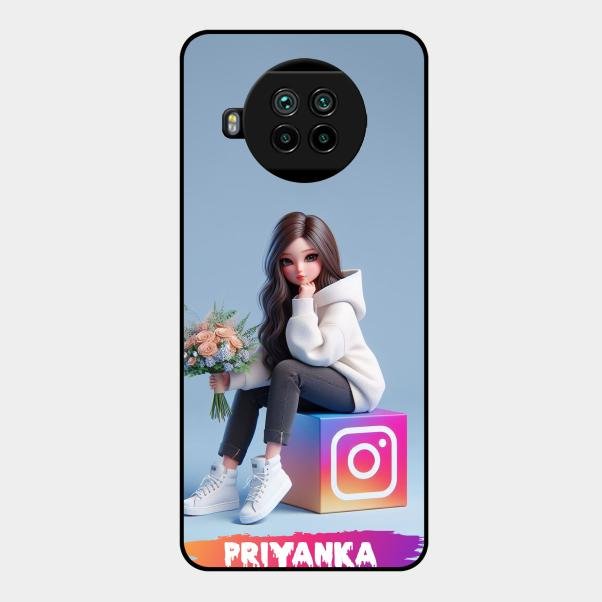 Girl With Flower Glossy Metal Case Cover For Xiaomi Mi 10I 5G