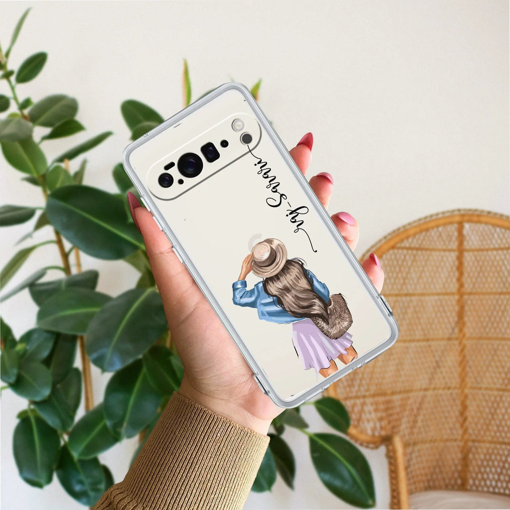 Girl With Hat Customize Anti Yellow Clear Phone Case For Google Pixel 10 Pro XL