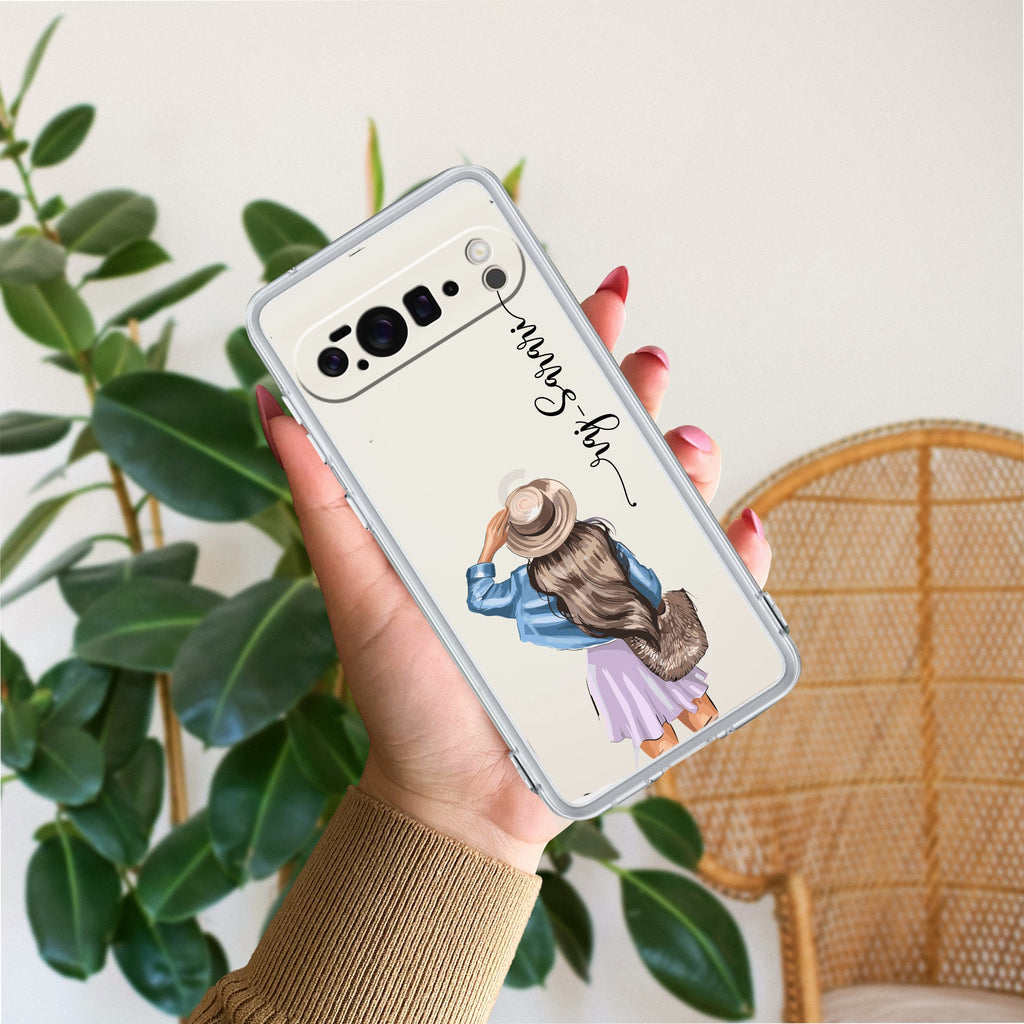 Girl With Hat Customize Anti Yellow Case For Google Pixel 10 Pro XL