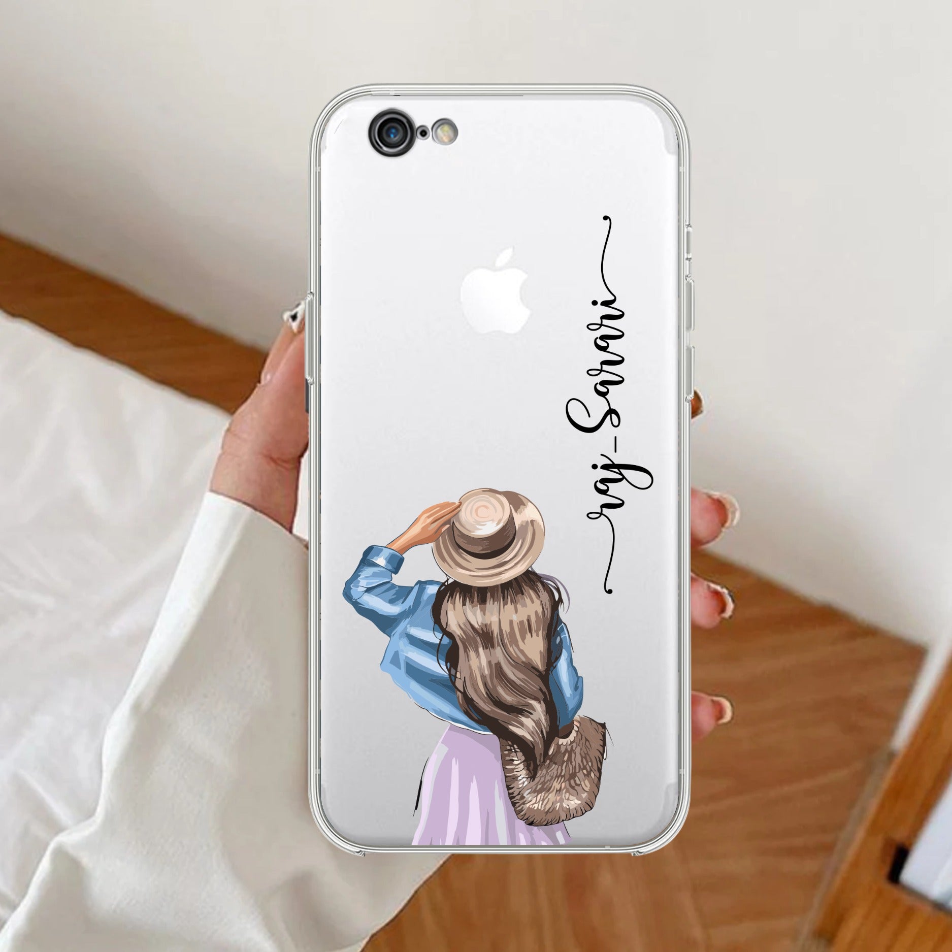 Girl With Hat Customize Transparent Silicon Case For iPhone 7 / iPhone 8 / iPhone Se 2020