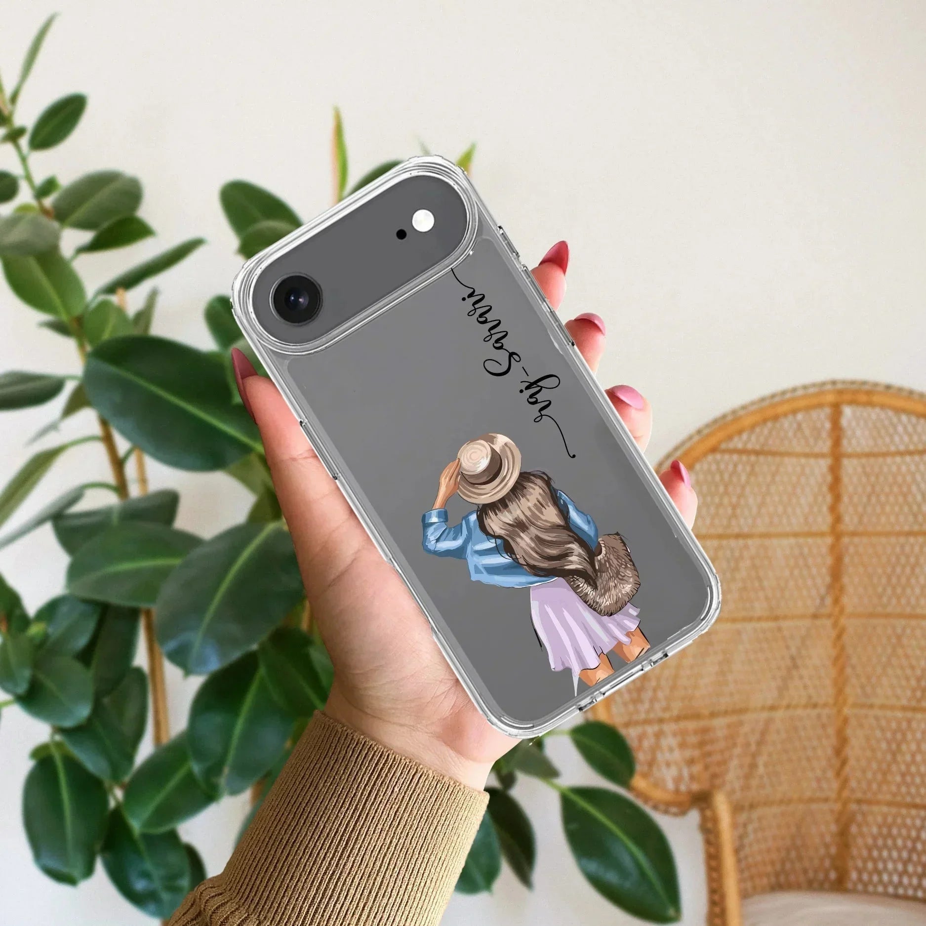 Girl With Hat Customize Anti Yellow Clear Phone Case For iPhone Air