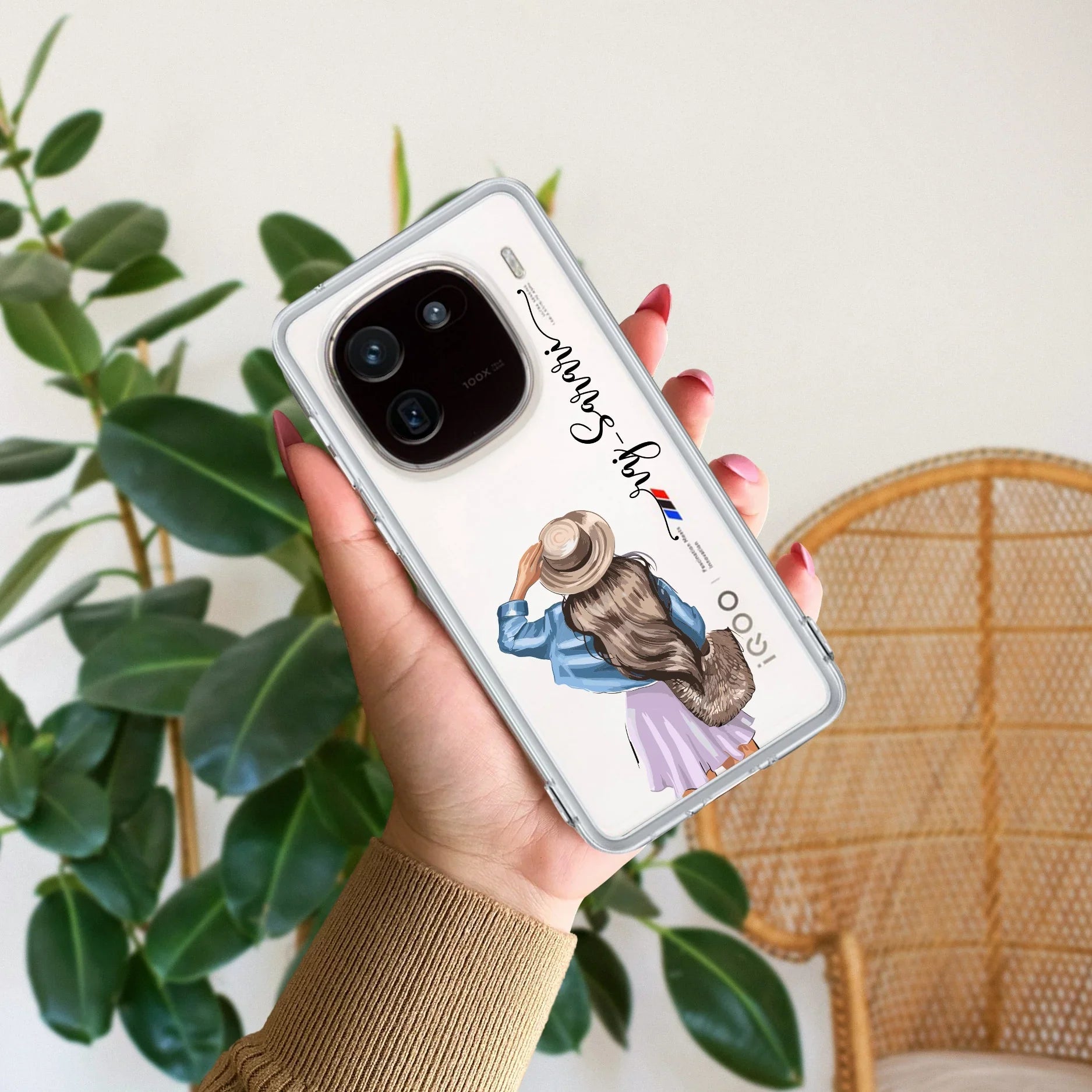 Girl With Hat Customize Transparent Silicon Case For iQOO