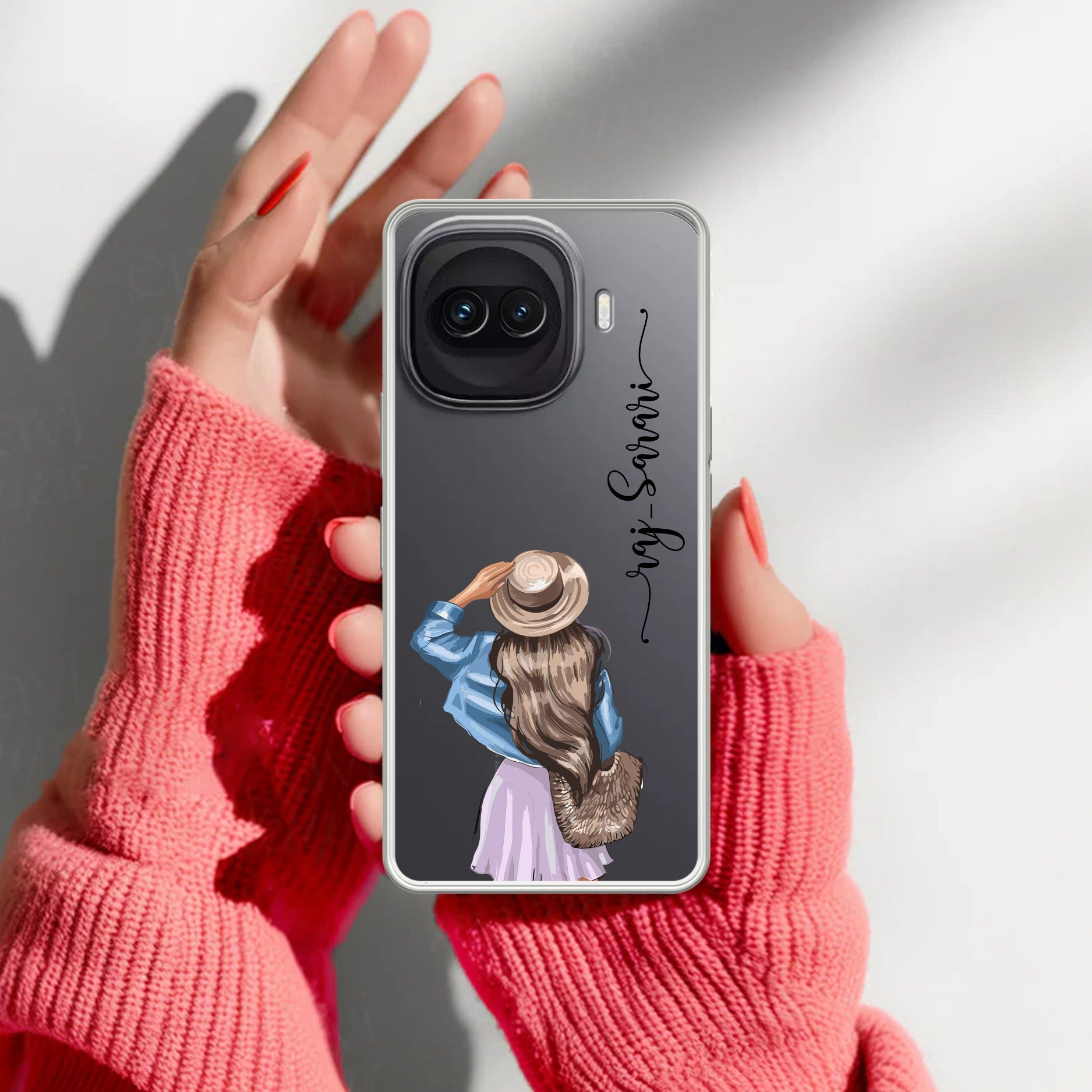 Girl With Hat Customize Transparent Silicon Case For iQOO 15R 5G