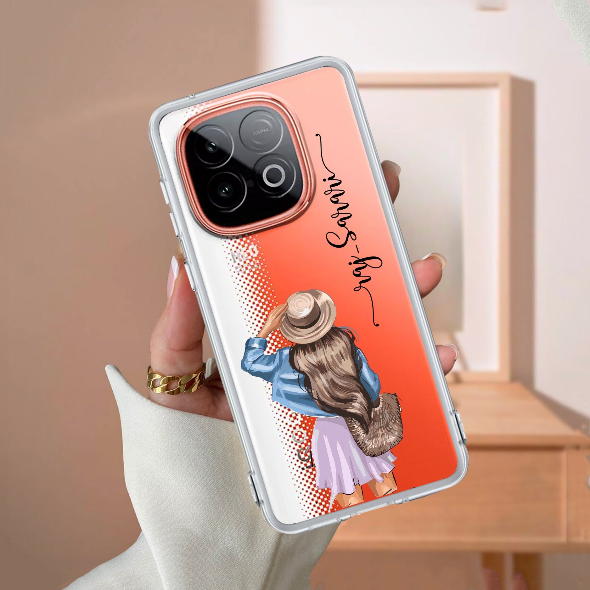 Girl With Hat Customize Transparent Silicon Case For iQOO