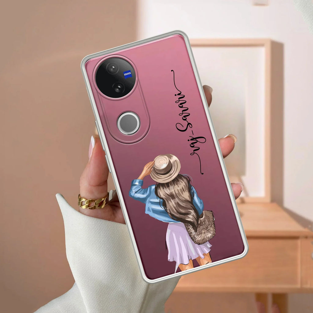 Girl With Hat Customize Transparent Silicon Case For iQOO Z10R 5G