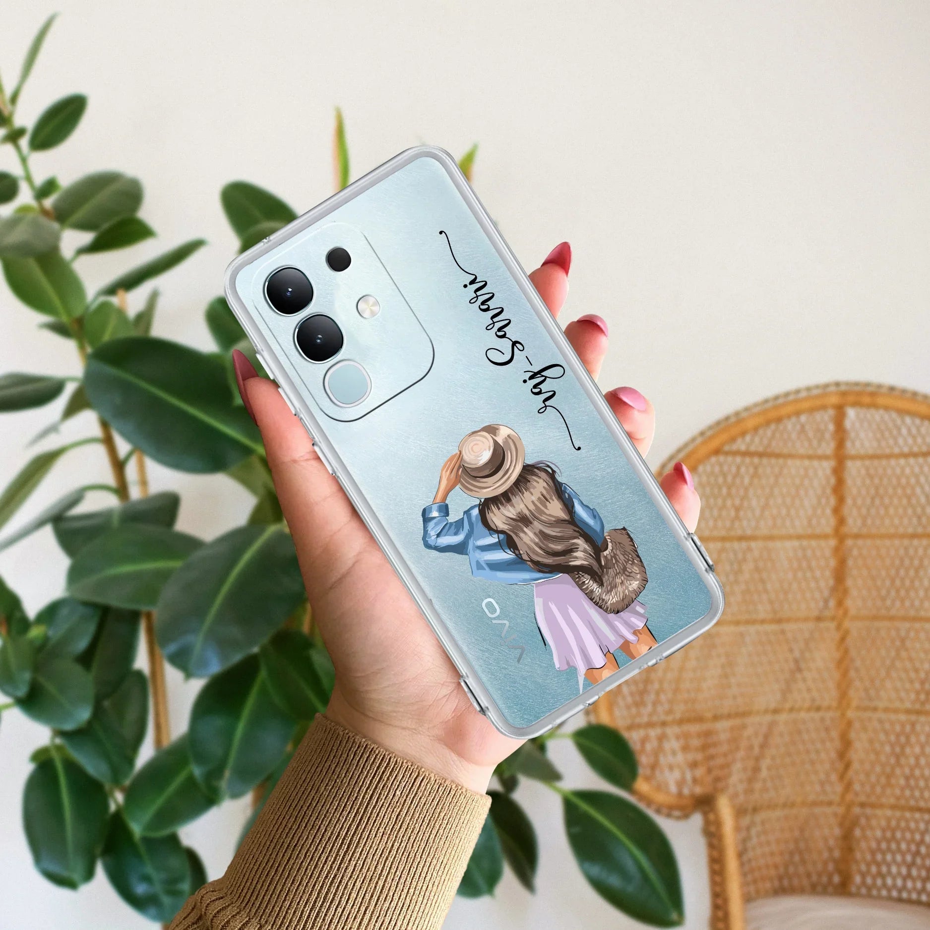 Girl With Hat Customize Transparent Silicon Case For iQOO