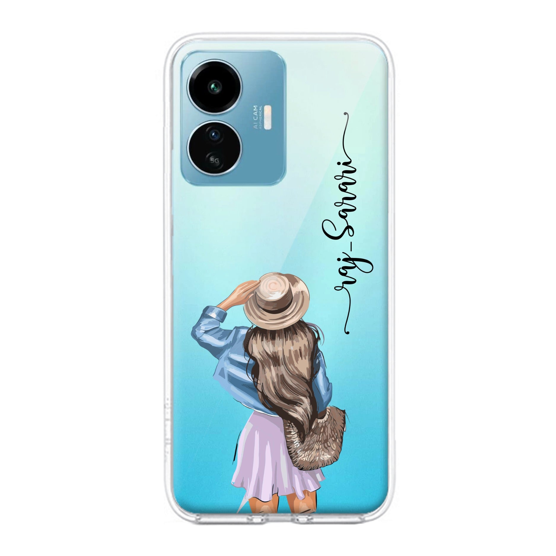 Girl With Hat Customize Transparent Silicon Case For iQOO