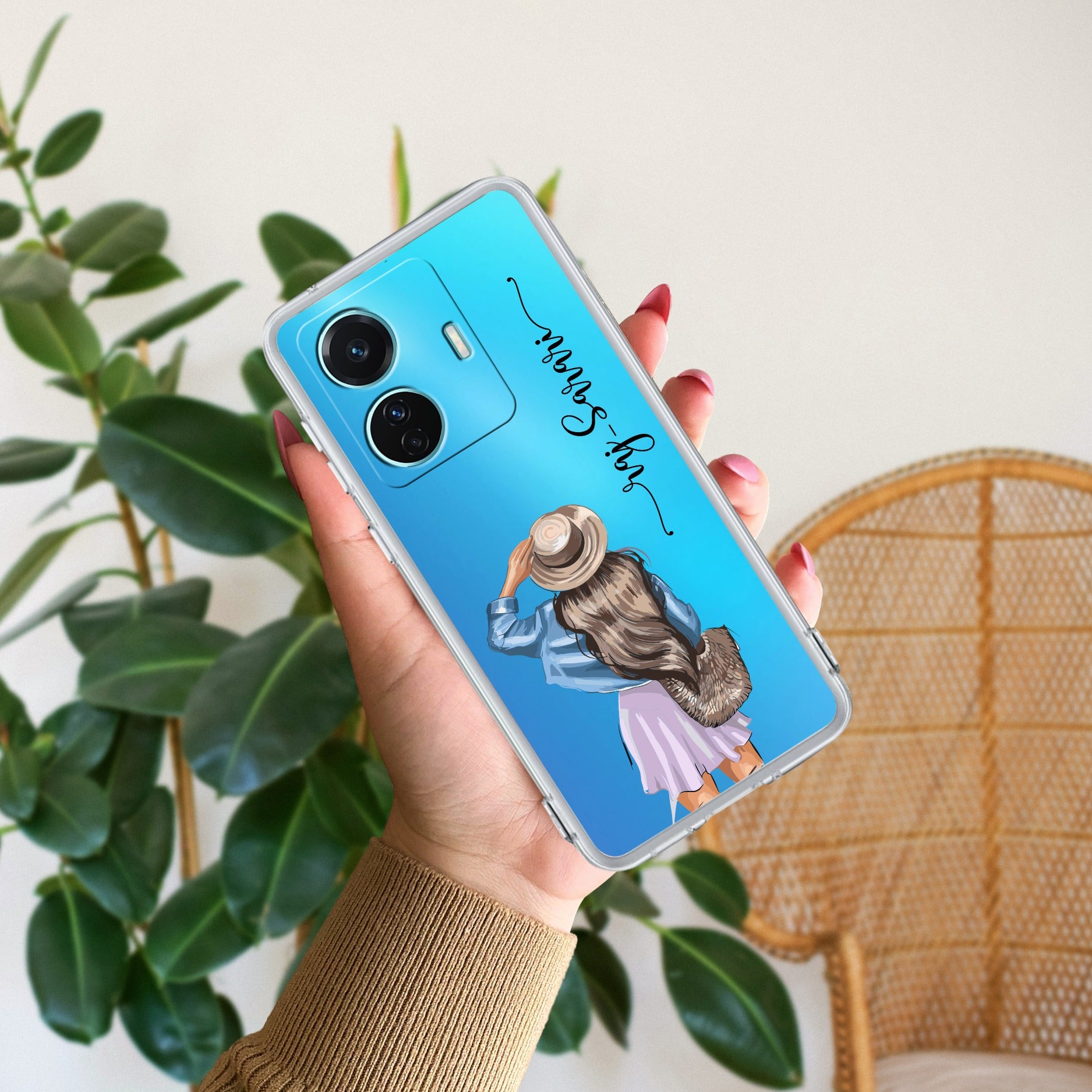 Girl With Hat Customize Transparent Silicon Case For Vivo