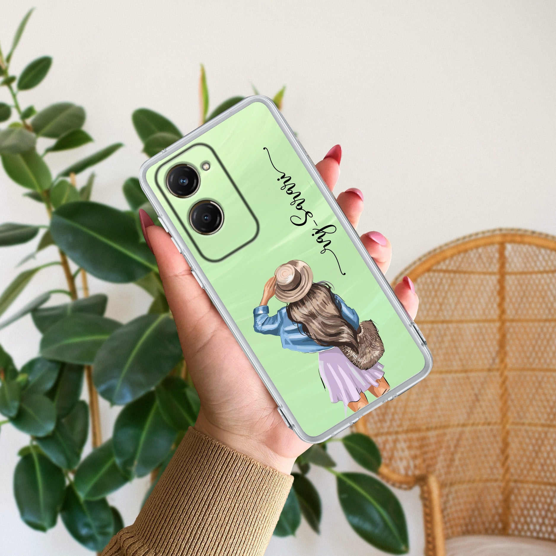 Girl With Hat Customize Transparent Silicon Case For Vivo