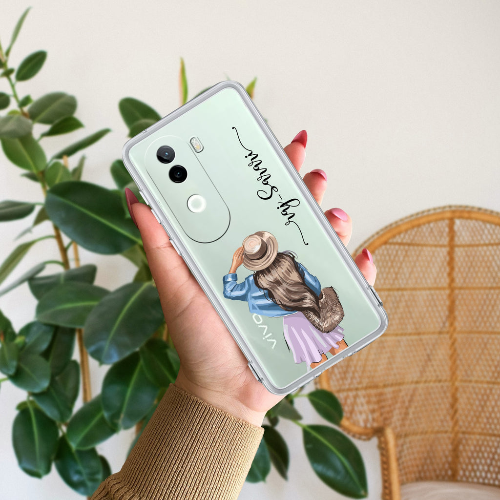 Girl With Hat Customize Anti Yellow Case For Vivo V40e 5G