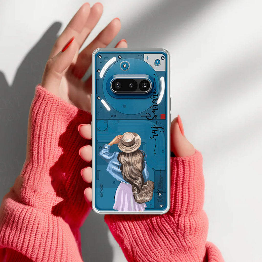 Girl With Hat Customize Transparent Silicon Case For Nothing Phone 3A 5G