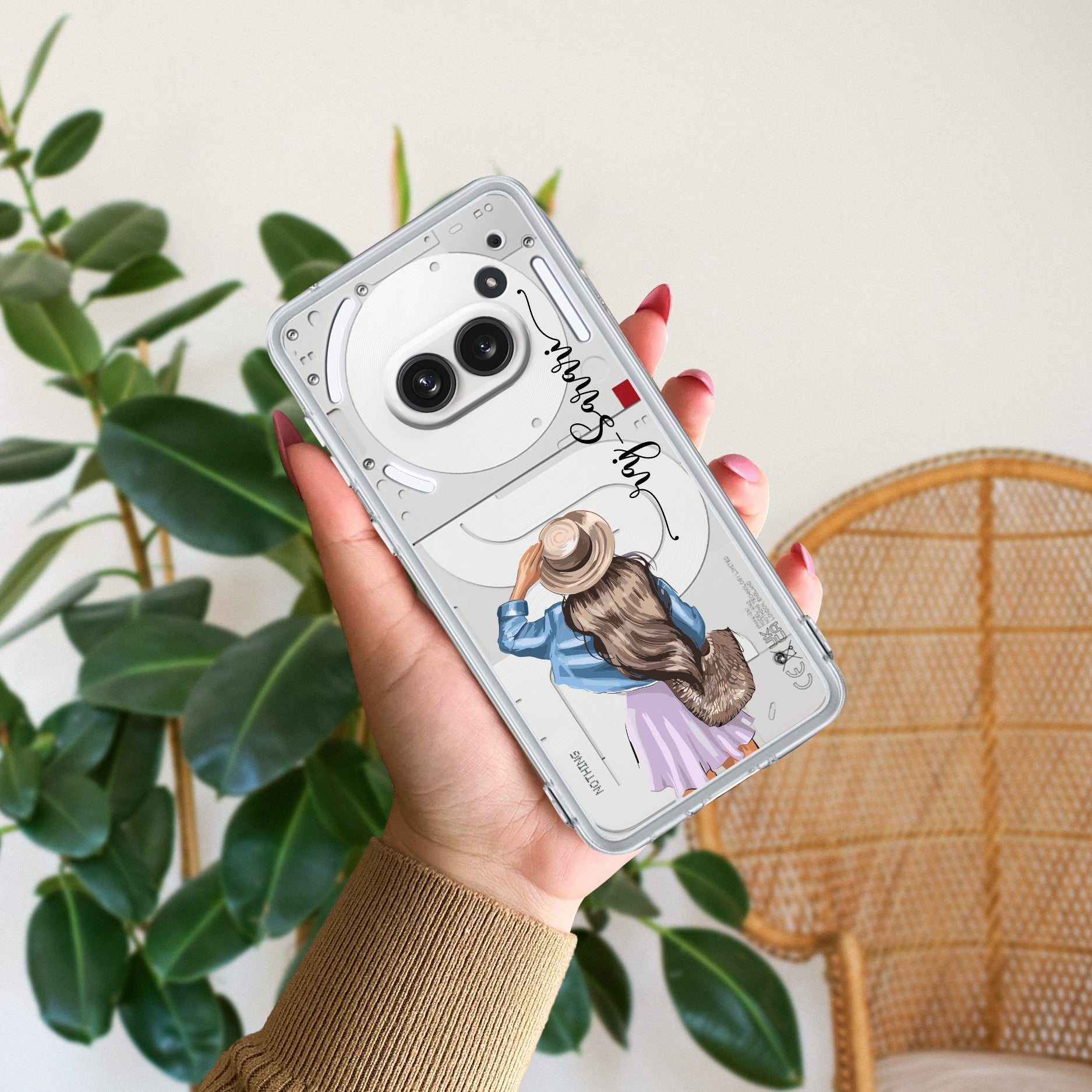 Girl With Hat Customize Anti Yellow Case For Nothing Phone 2a Plus