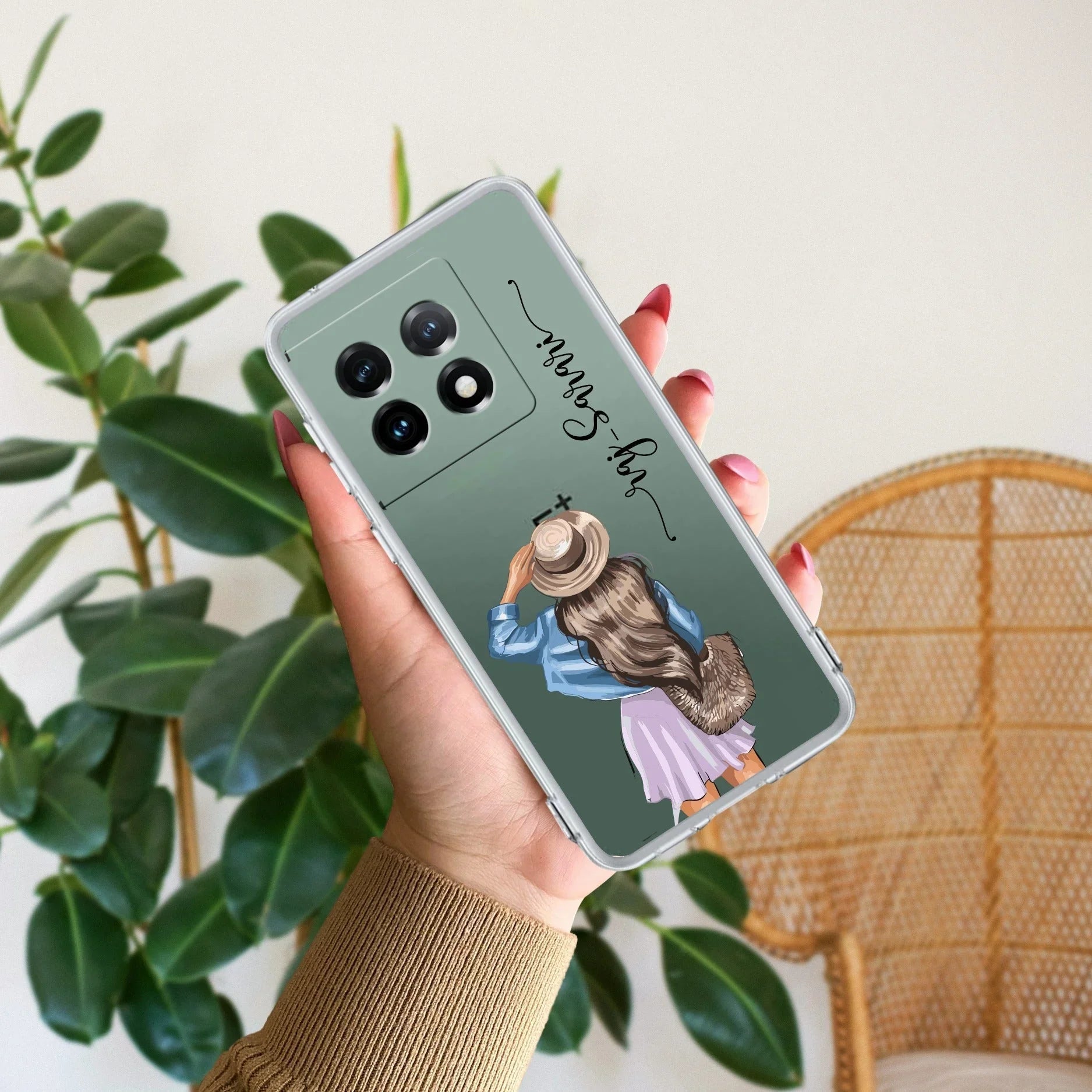 Girl With Hat Customize Anti Yellow Clear Phone Case For OnePlus