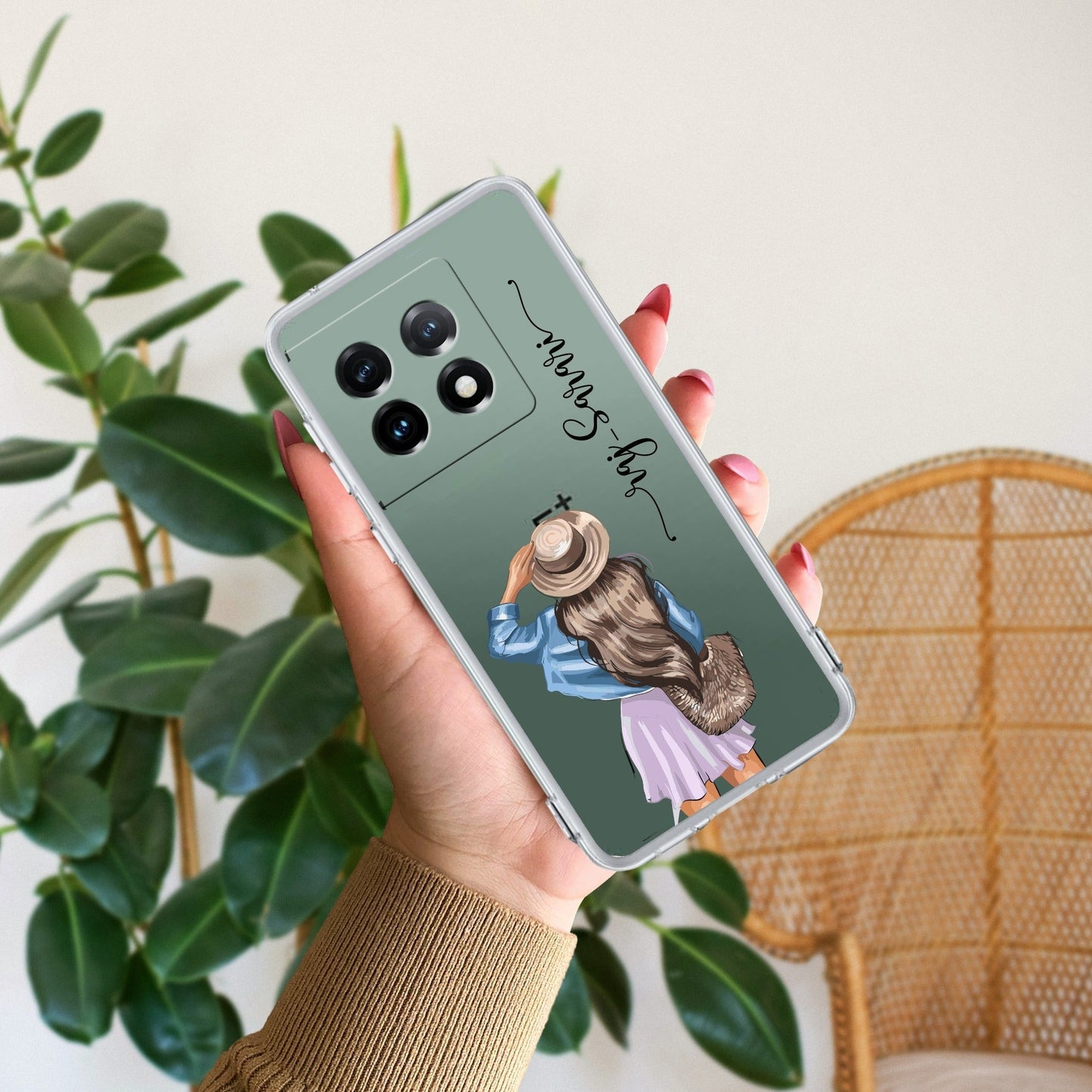 Girl With Hat Customize Transparent Silicon Case For OnePlus