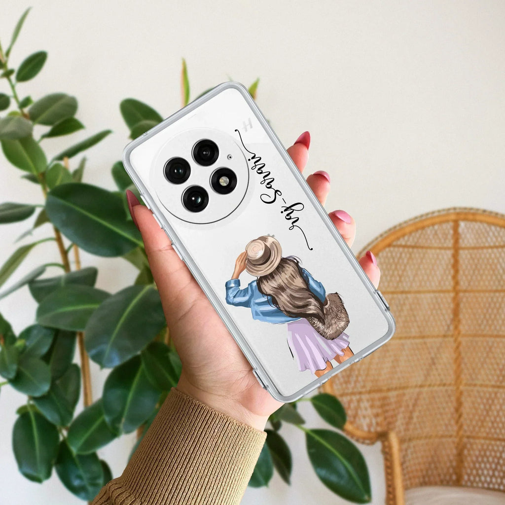 Girl With Hat Customize Transparent Silicon Case For OnePlus Nord 2T 5G