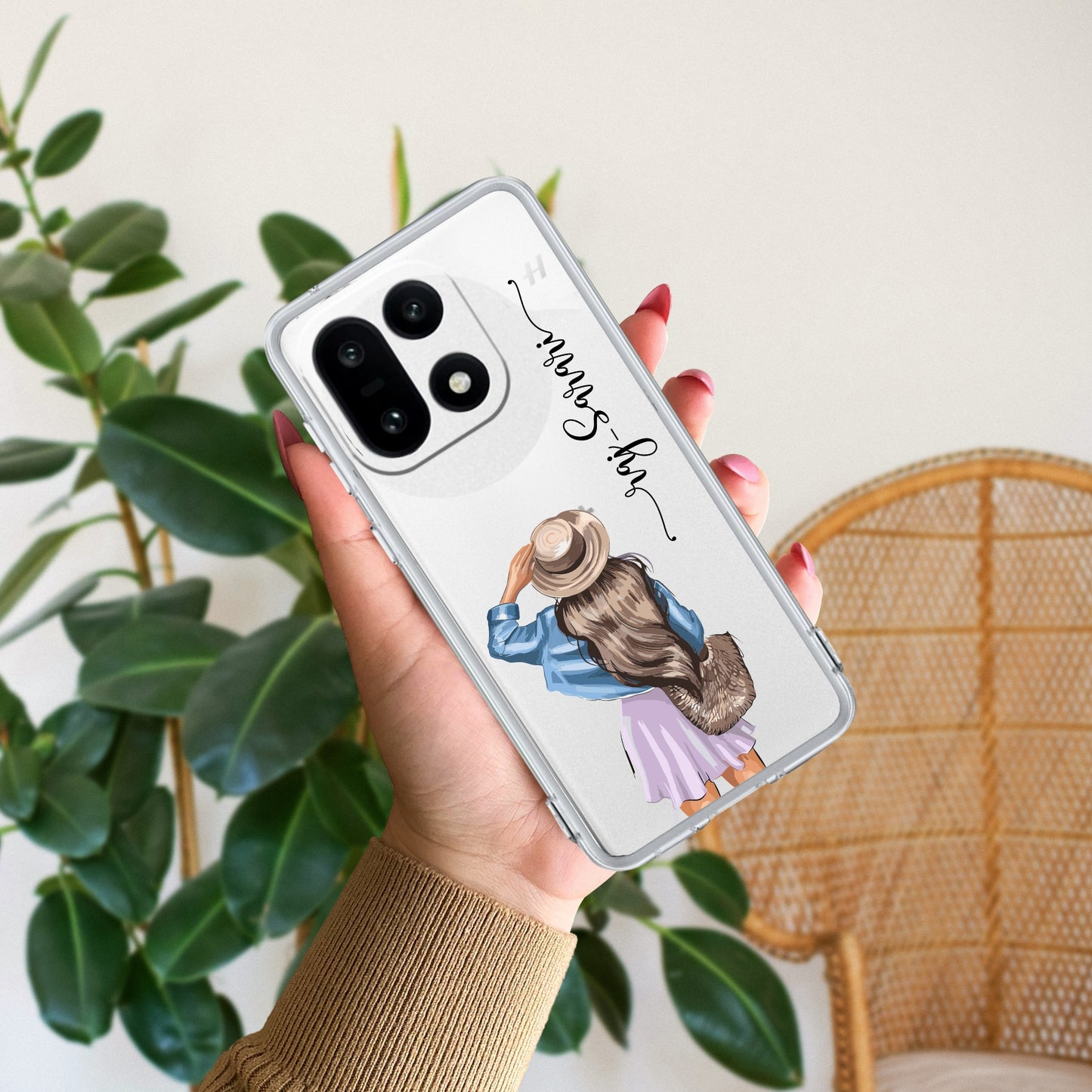 Girl With Hat Customize Transparent Silicon Case For OnePlus