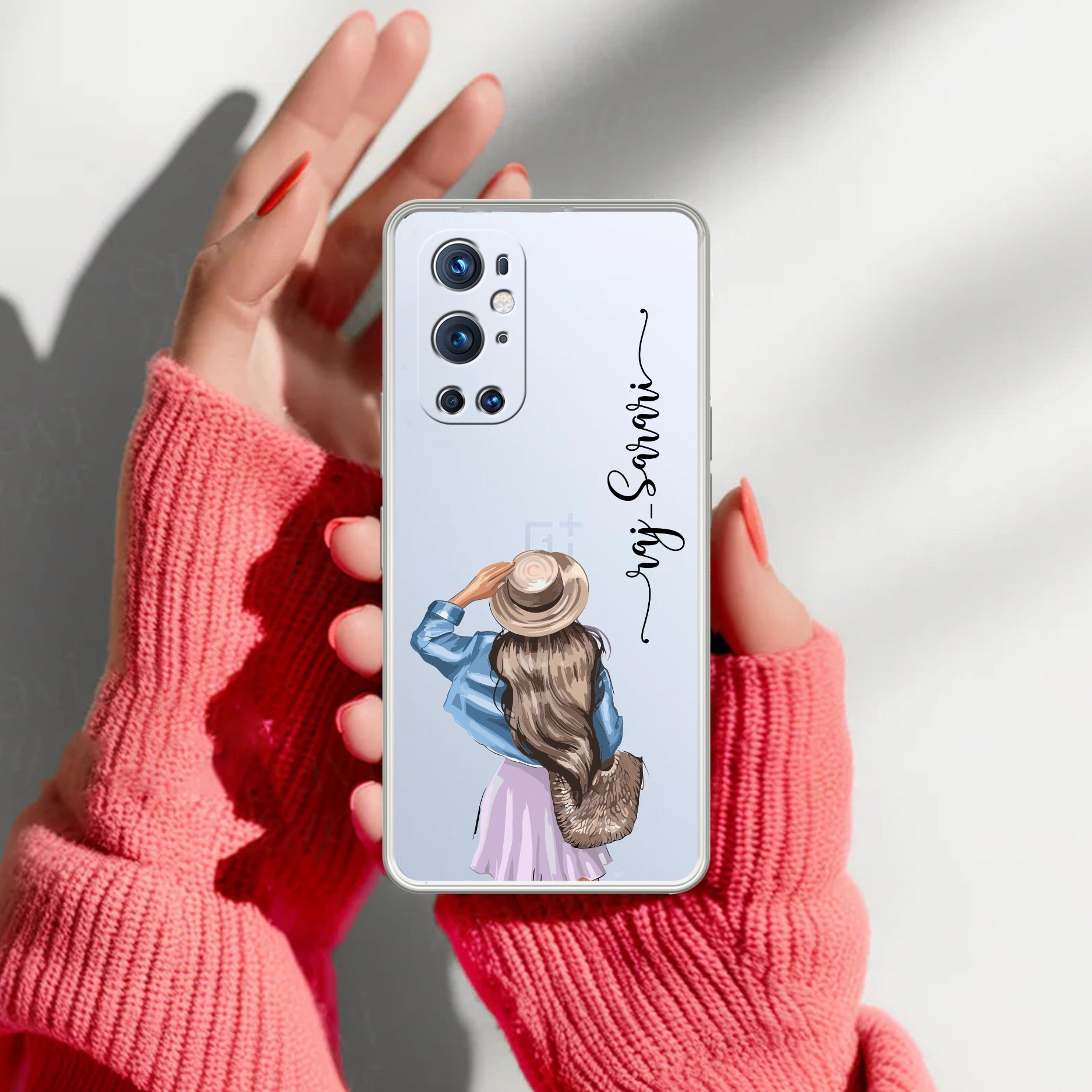 Girl With Hat Customize Transparent Silicon Case For OnePlus