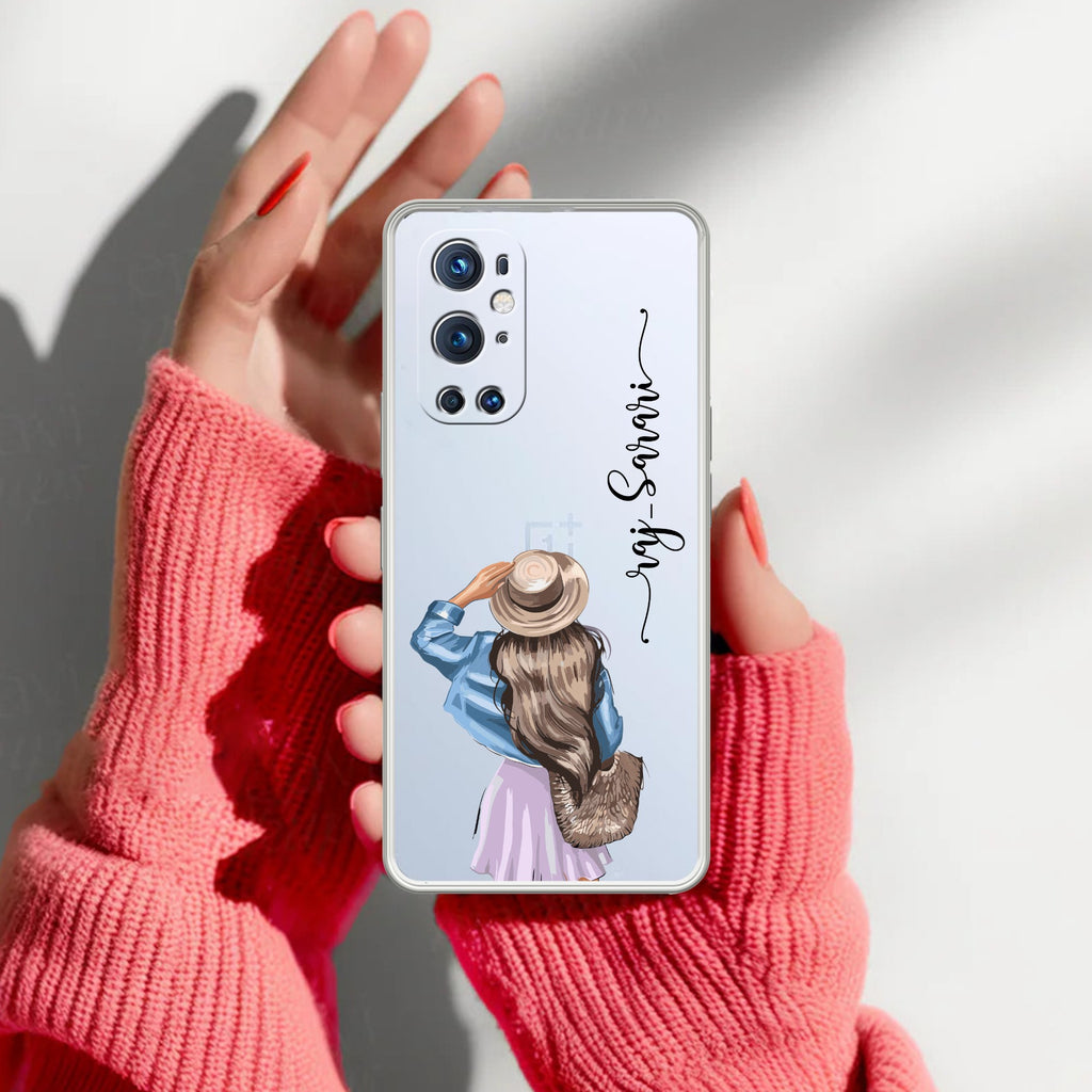 Girl With Hat Customize Anti Yellow Case For OnePlus 9 Pro