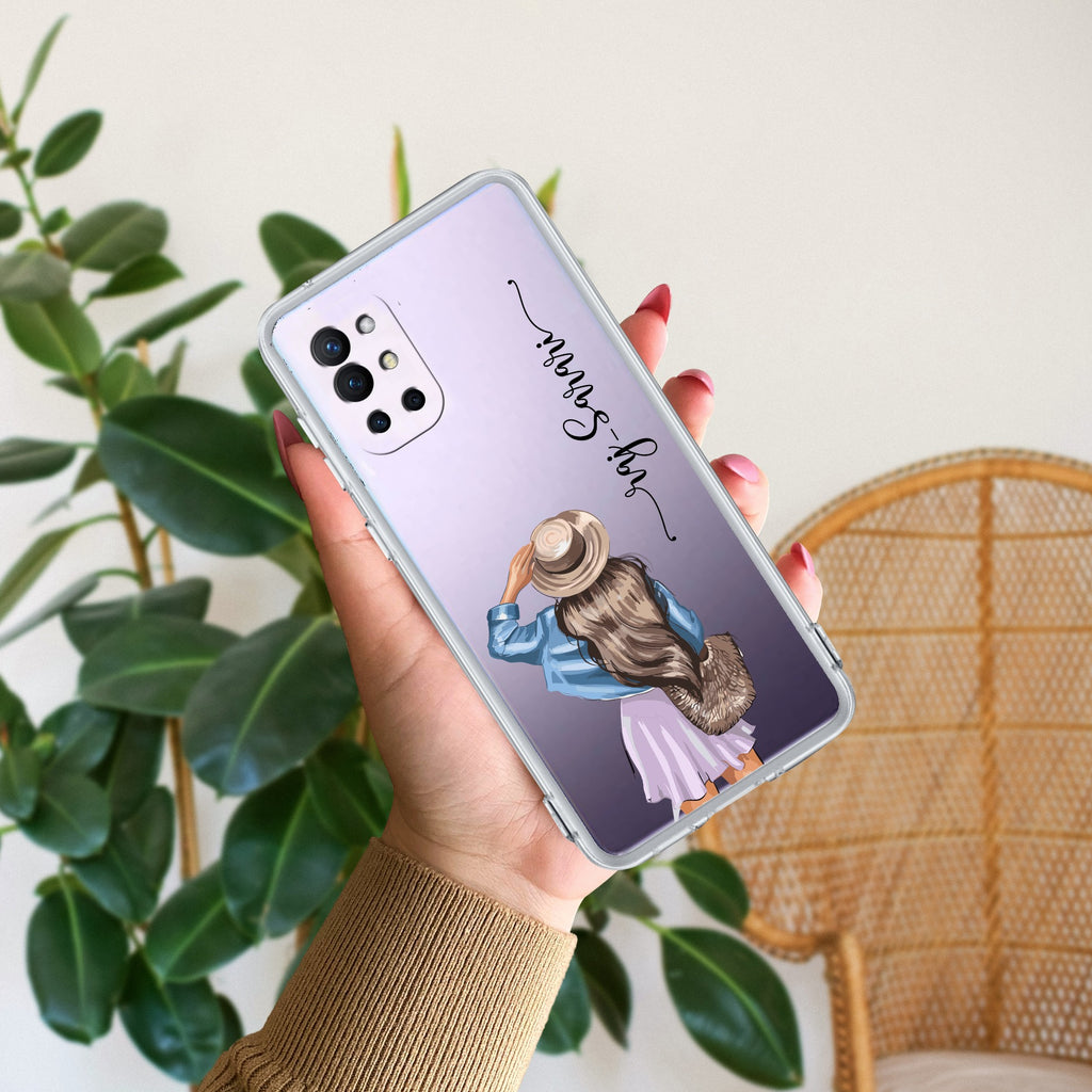 Girl With Hat Customize Anti Yellow Case For OnePlus 8t / OnePlus 9R