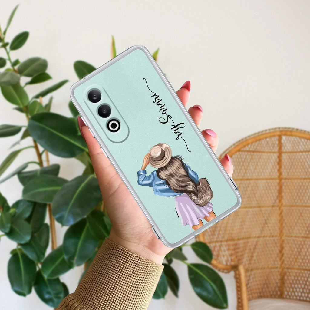 Girl With Hat Customize Transparent Silicon Case For OnePlus