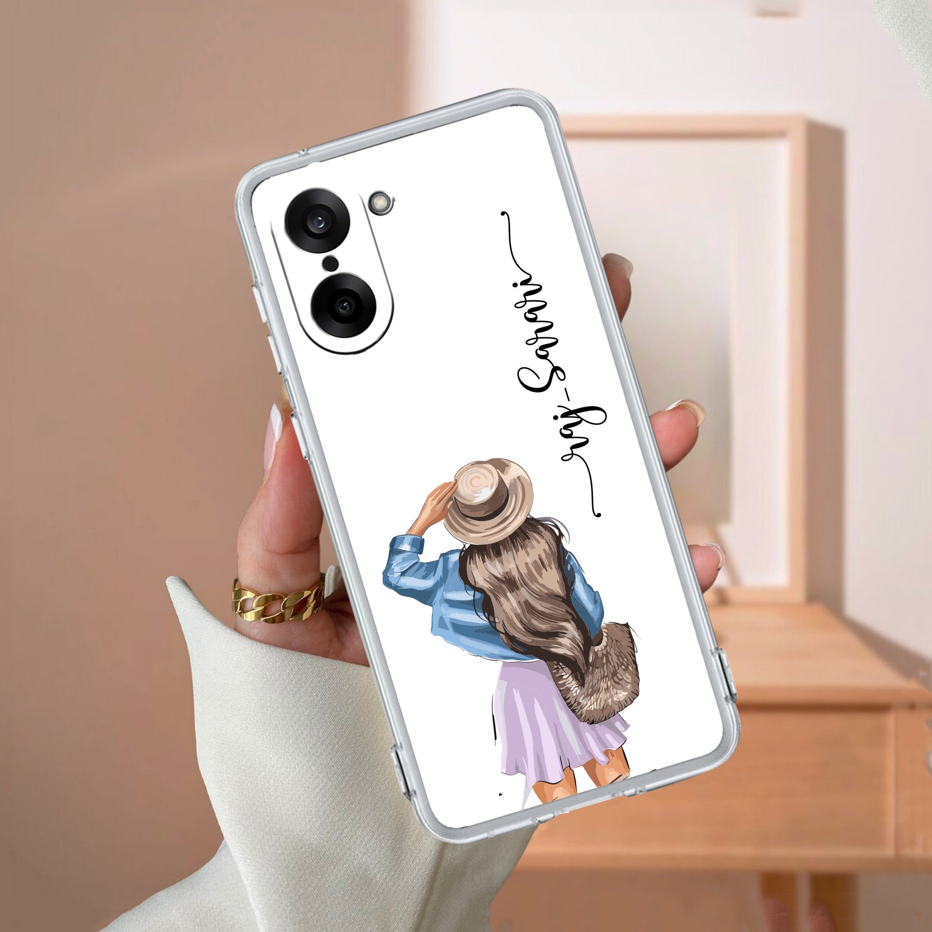 Girl With Hat Customize Transparent Silicon Case For OnePlus