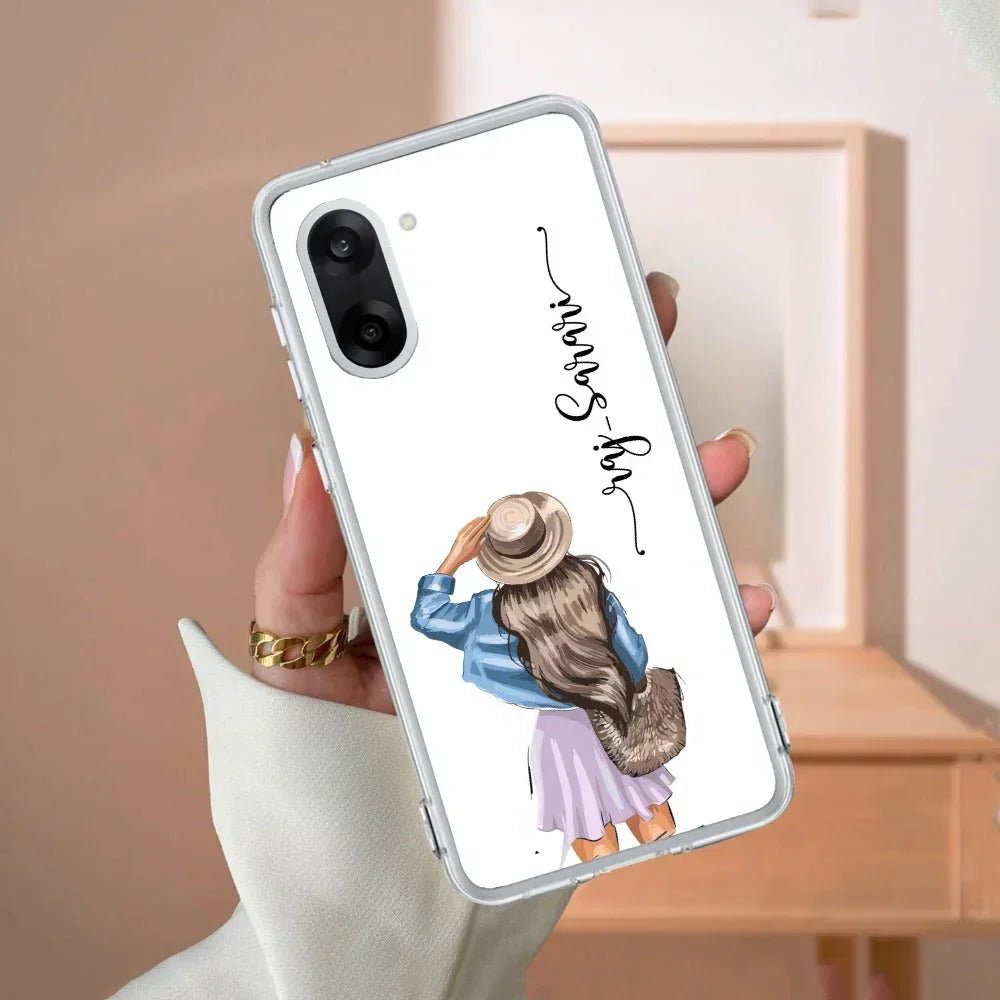 Girl With Hat Customize Transparent Silicon Case For OnePlus