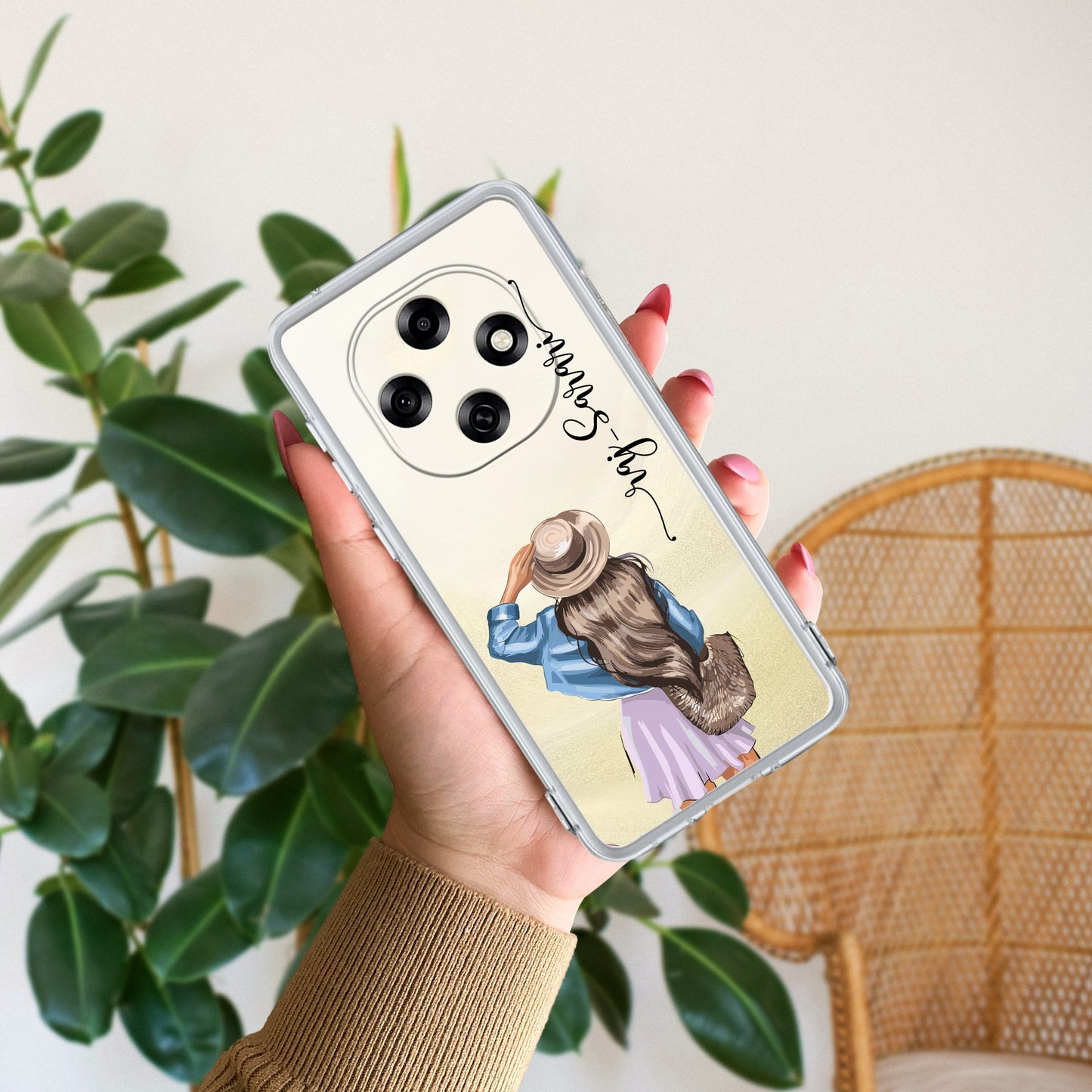 Girl With Hat Customize Transparent Silicon Case For Oppo