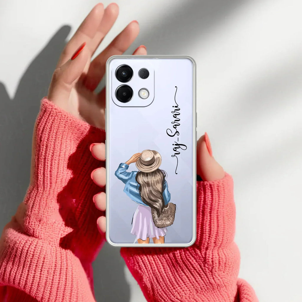 Girl With Hat Customize Transparent Silicon Case For Oppo A5 Pro 5G