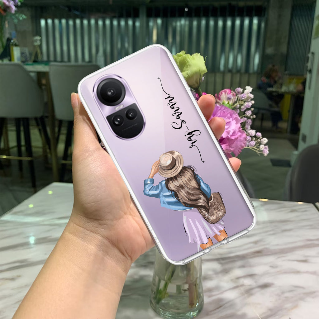 Girl With Hat Customize Anti Yellow Case For Oppo Reno 10 5G