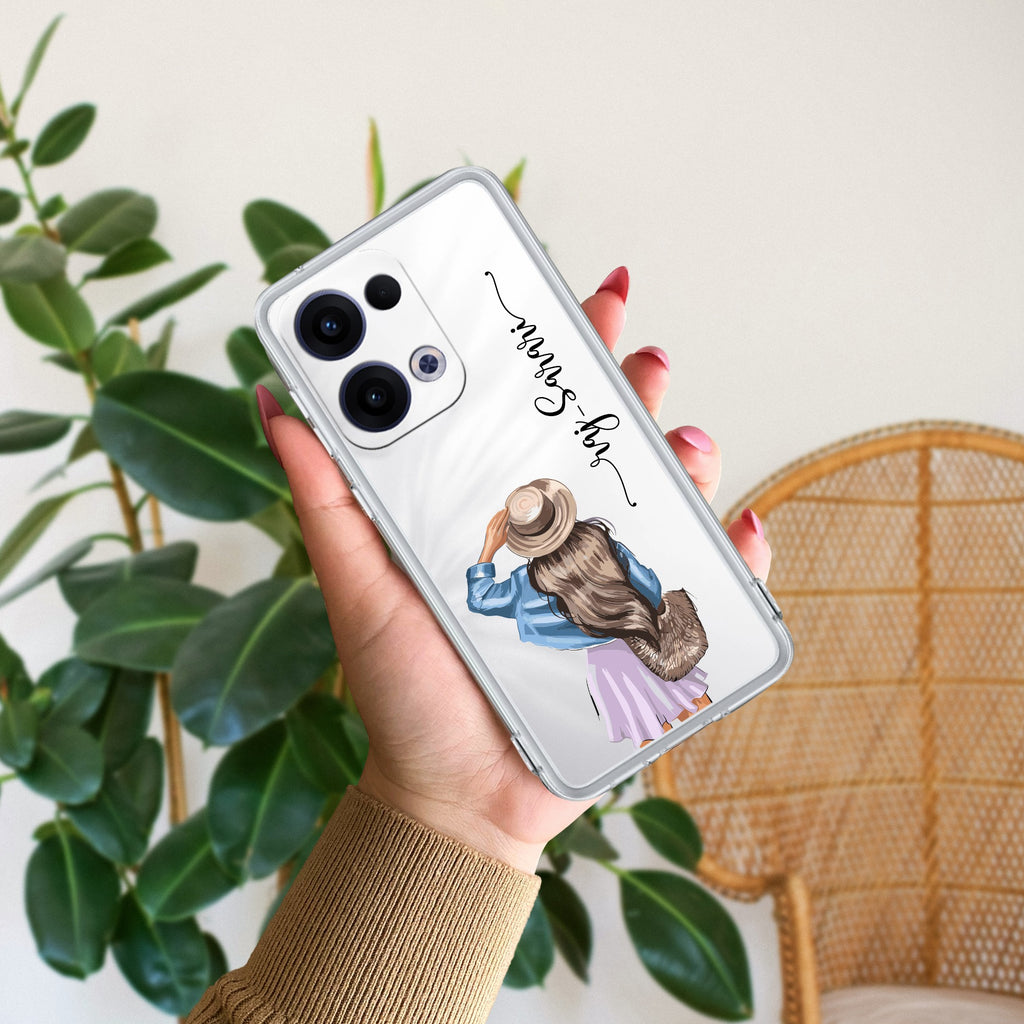 Girl With Hat Customize Anti Yellow Case For Oppo Reno 13 5G