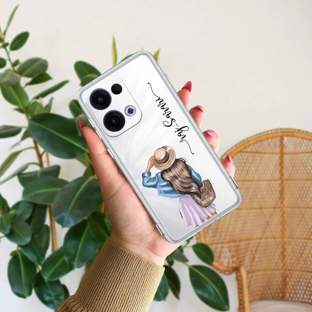 Girl With Hat Customize Transparent Silicon Case For Oppo F19 / Oppo F19s