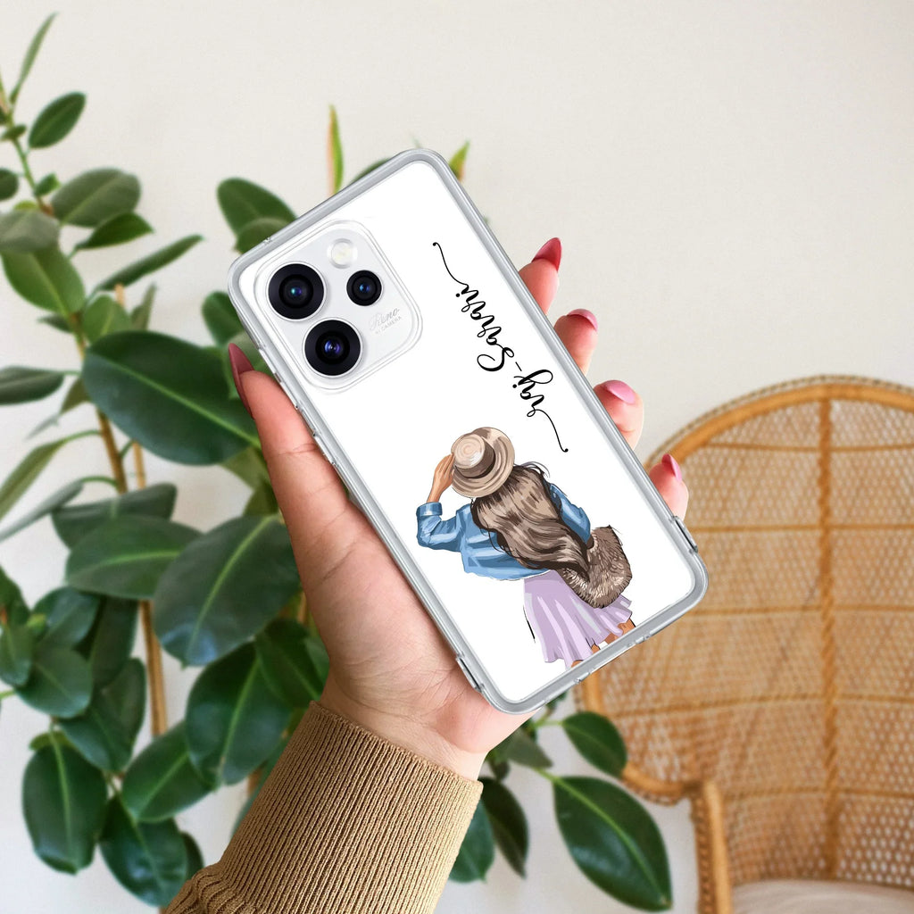 Girl With Hat Customize Transparent Silicon Case For Oppo Reno15 Pro Mini 5G