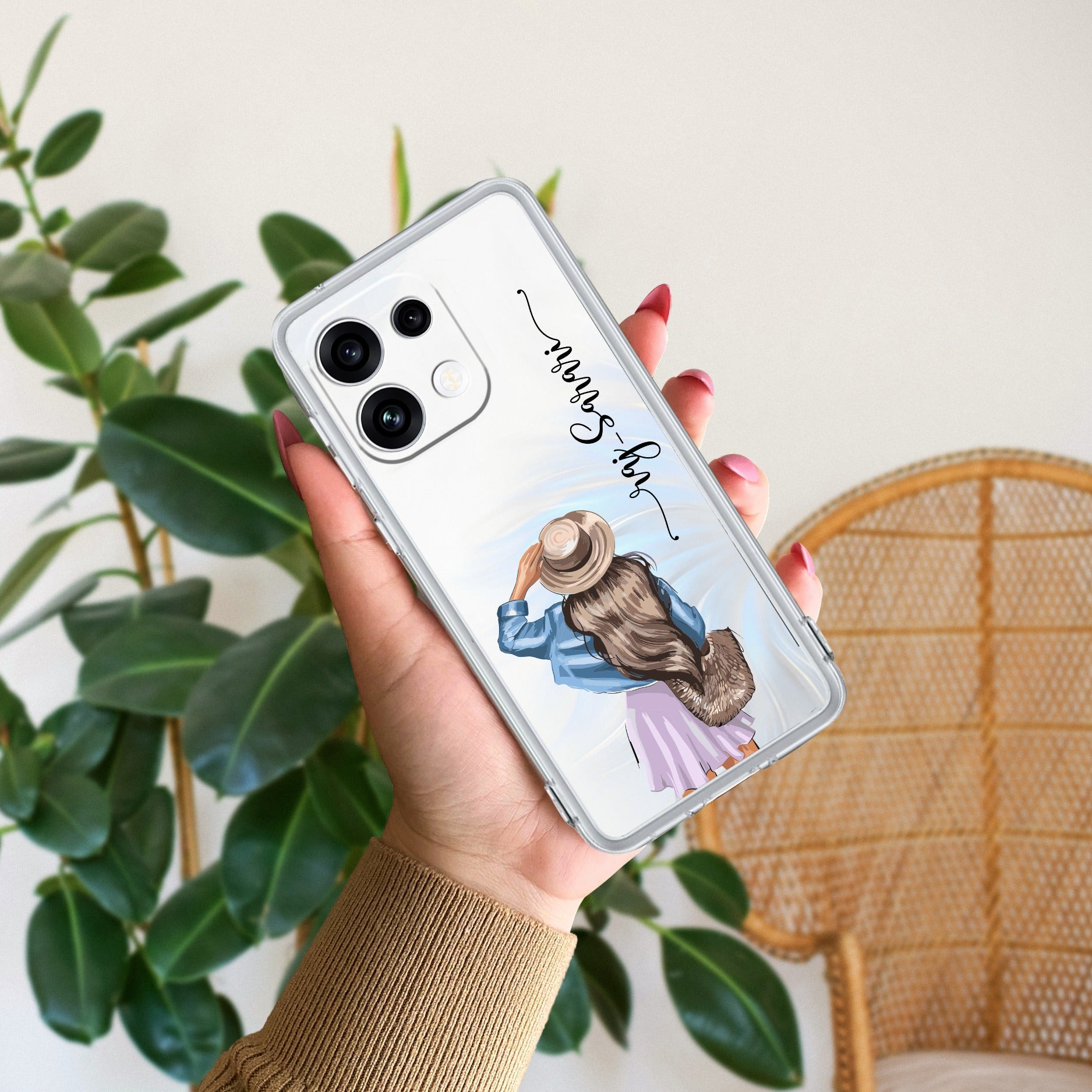 Girl With Hat Customize Transparent Silicon Case For Samsung Galaxy F54 5G