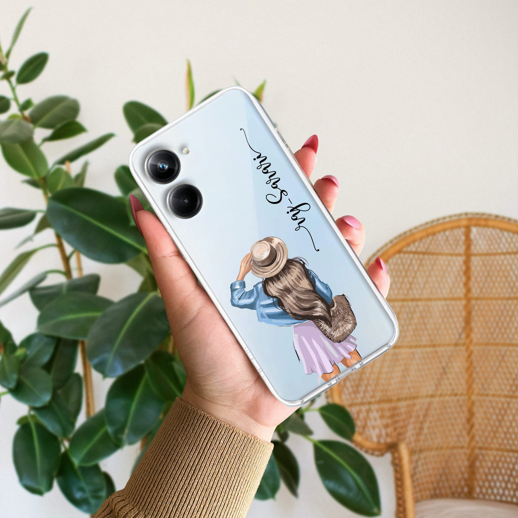 Girl With Hat Customize Anti Yelllow Case For Realme 10 Pro 5G