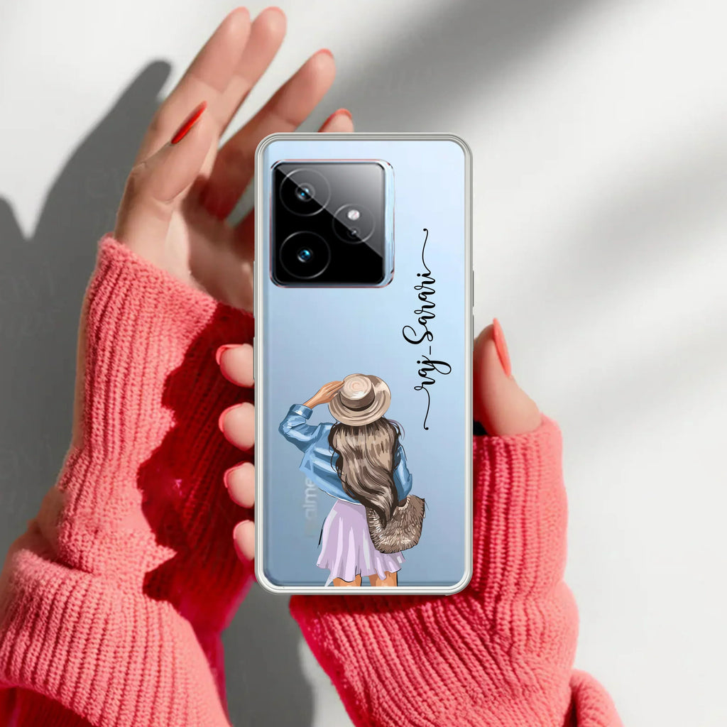 Girl With Hat Customize Anti Yelllow Case For Realme GT 7 5G