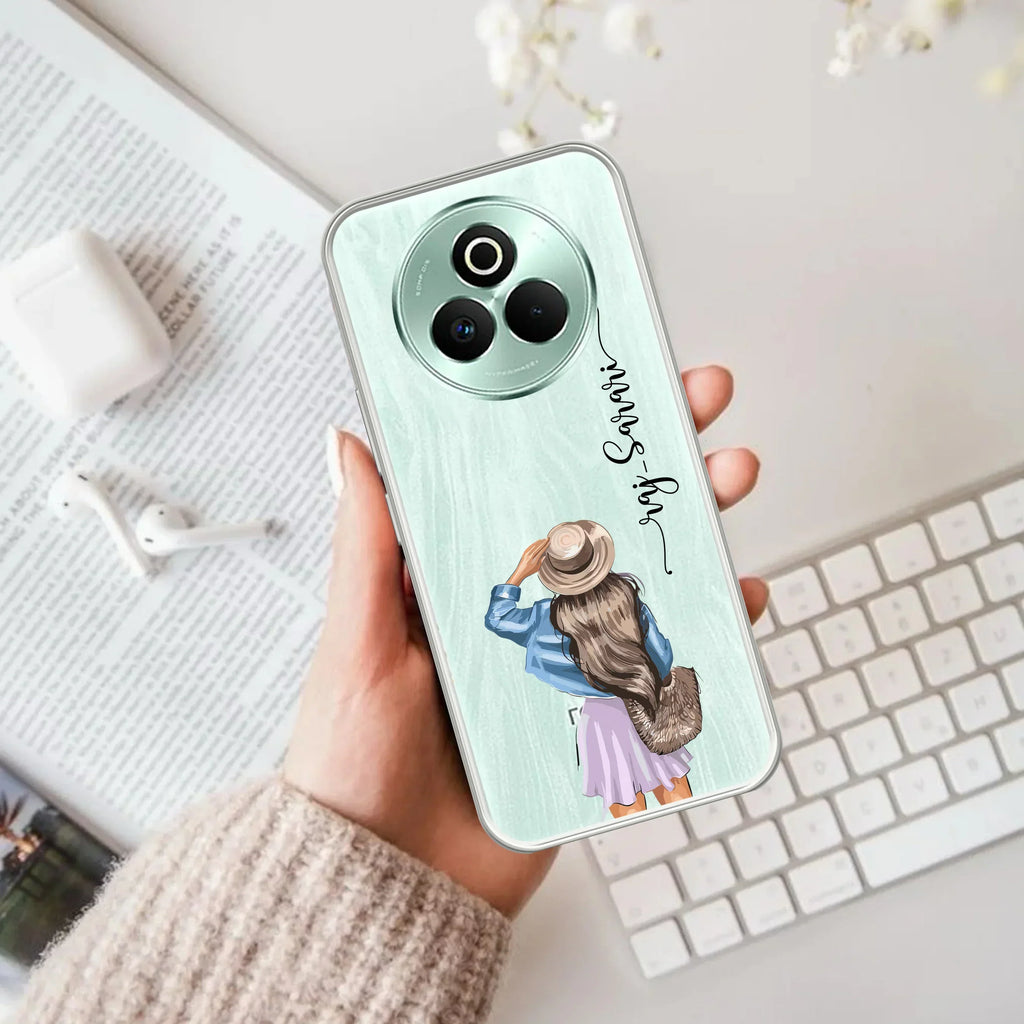 Girl With Hat Customize Anti Yelllow Case For Realme P3 Pro 5G