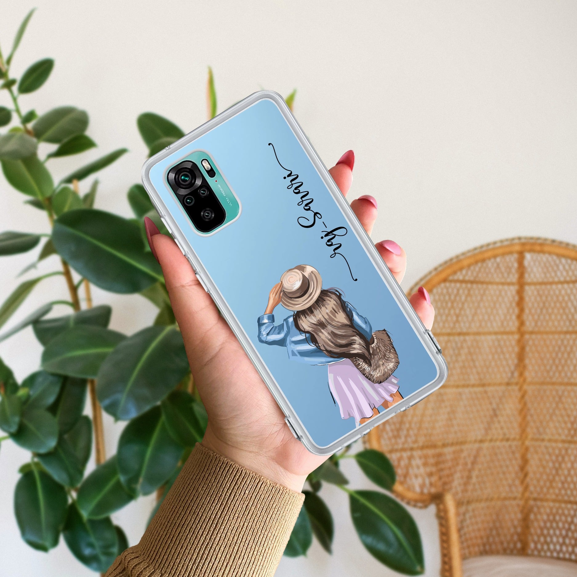 Girl With Hat Customize Transparent Silicon Case For Redmi/Xiaomi