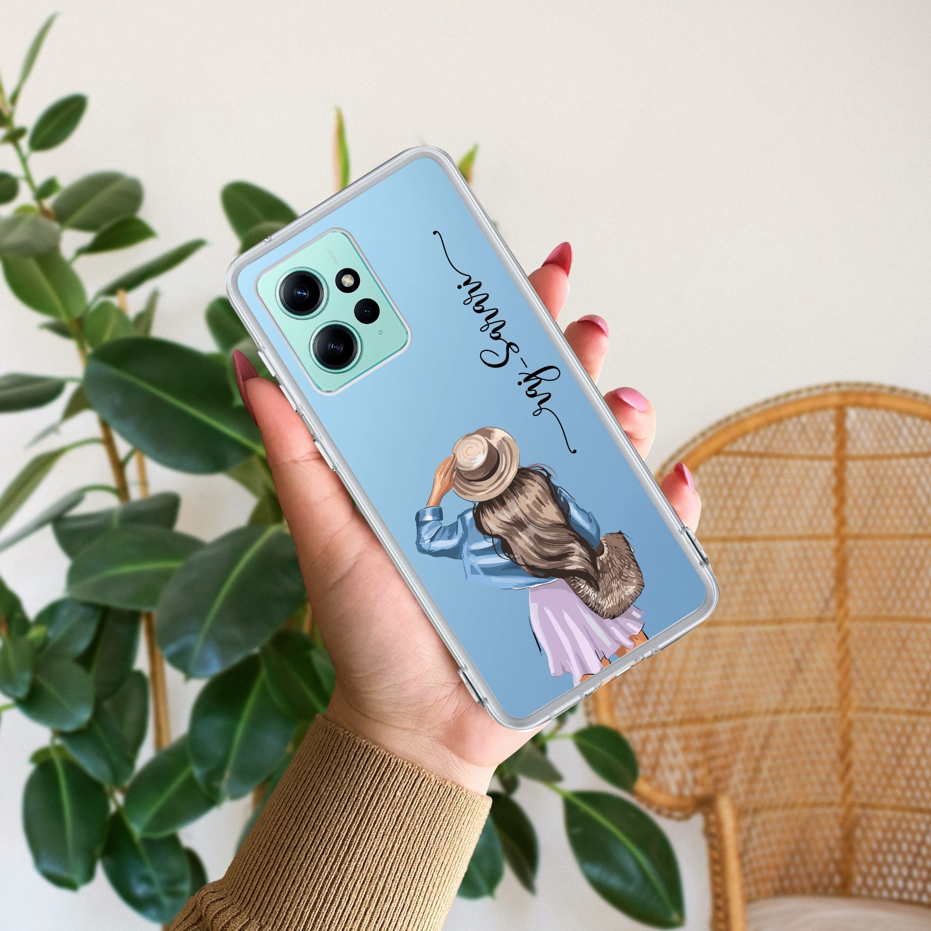 Girl With Hat Customize Transparent Silicon Case For Redmi/Xiaomi