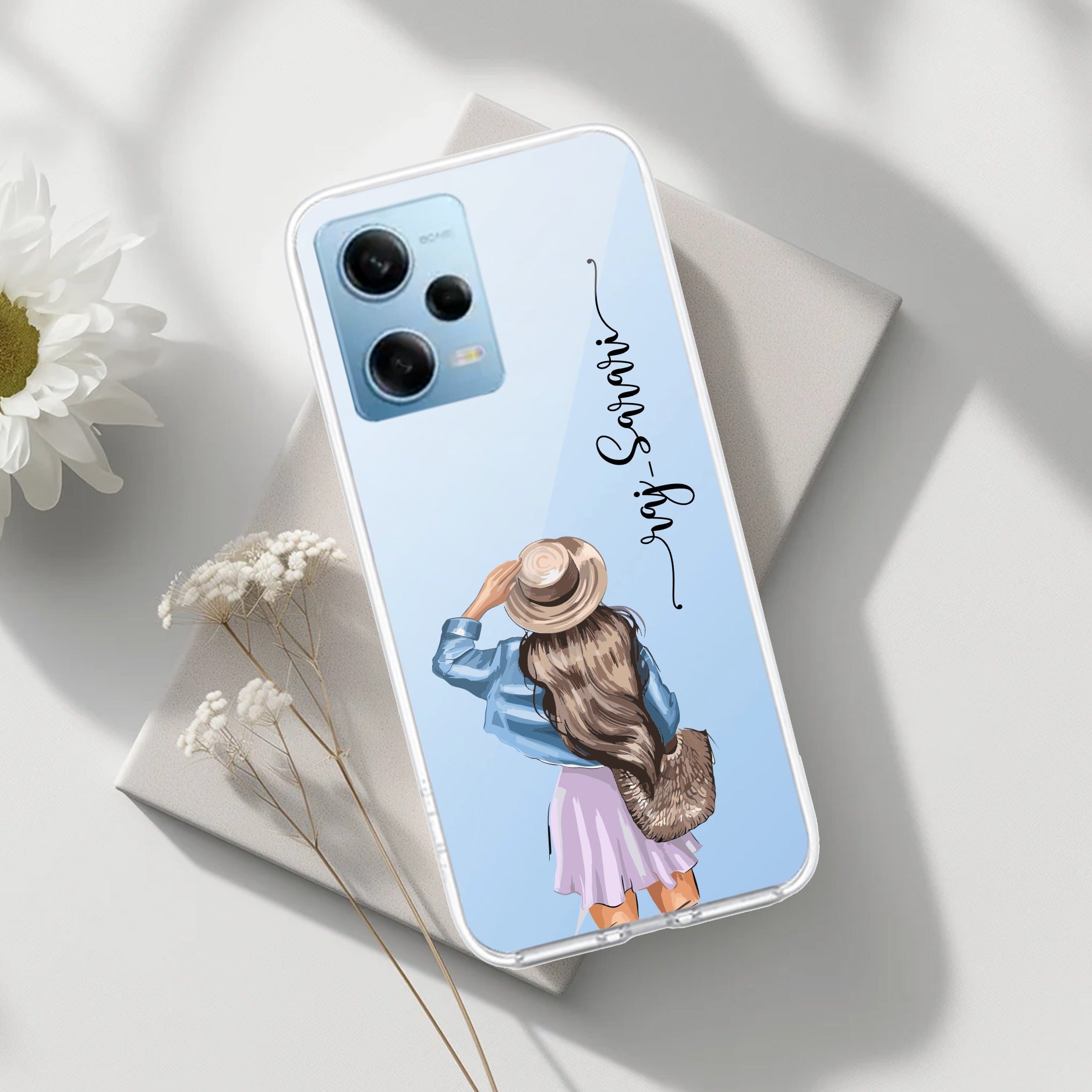 Girl With Hat Customize Transparent Silicon Case For Redmi/Xiaomi