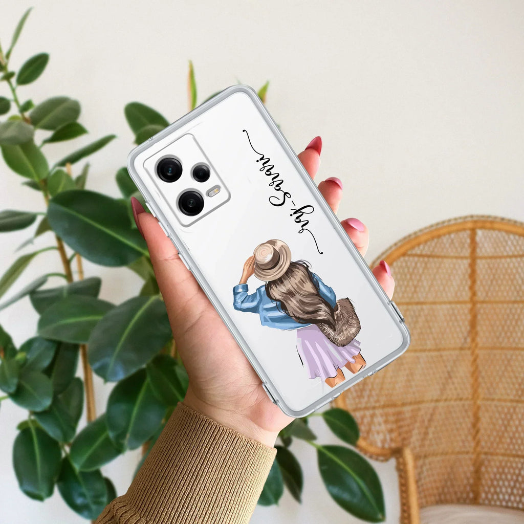 Girl With Hat Customize Transparent Silicon Case For Redmi/Xiaomi