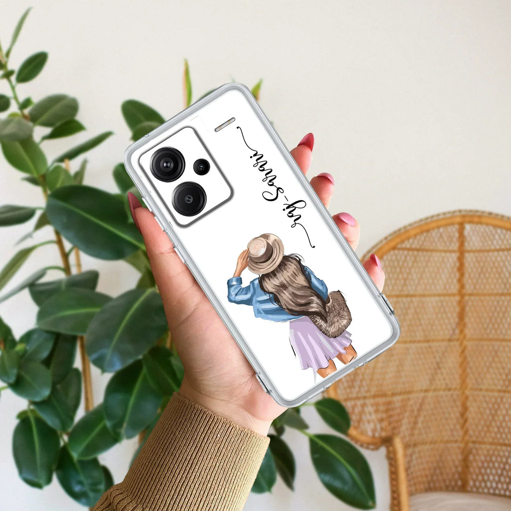 Girl With Hat Customize Transparent Silicon Case For Redmi/Xiaomi