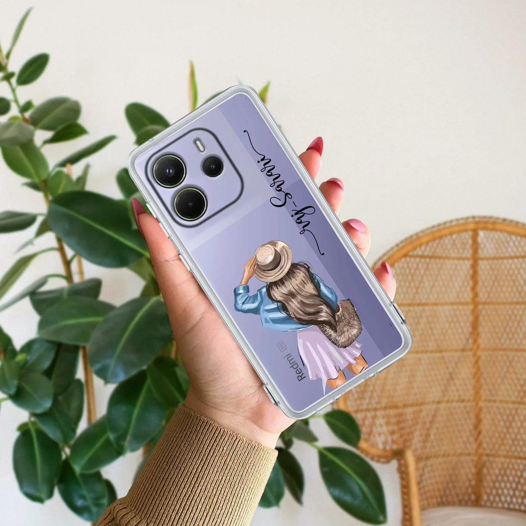 Girl With Hat Customize Transparent Silicon Case For Redmi/Xiaomi