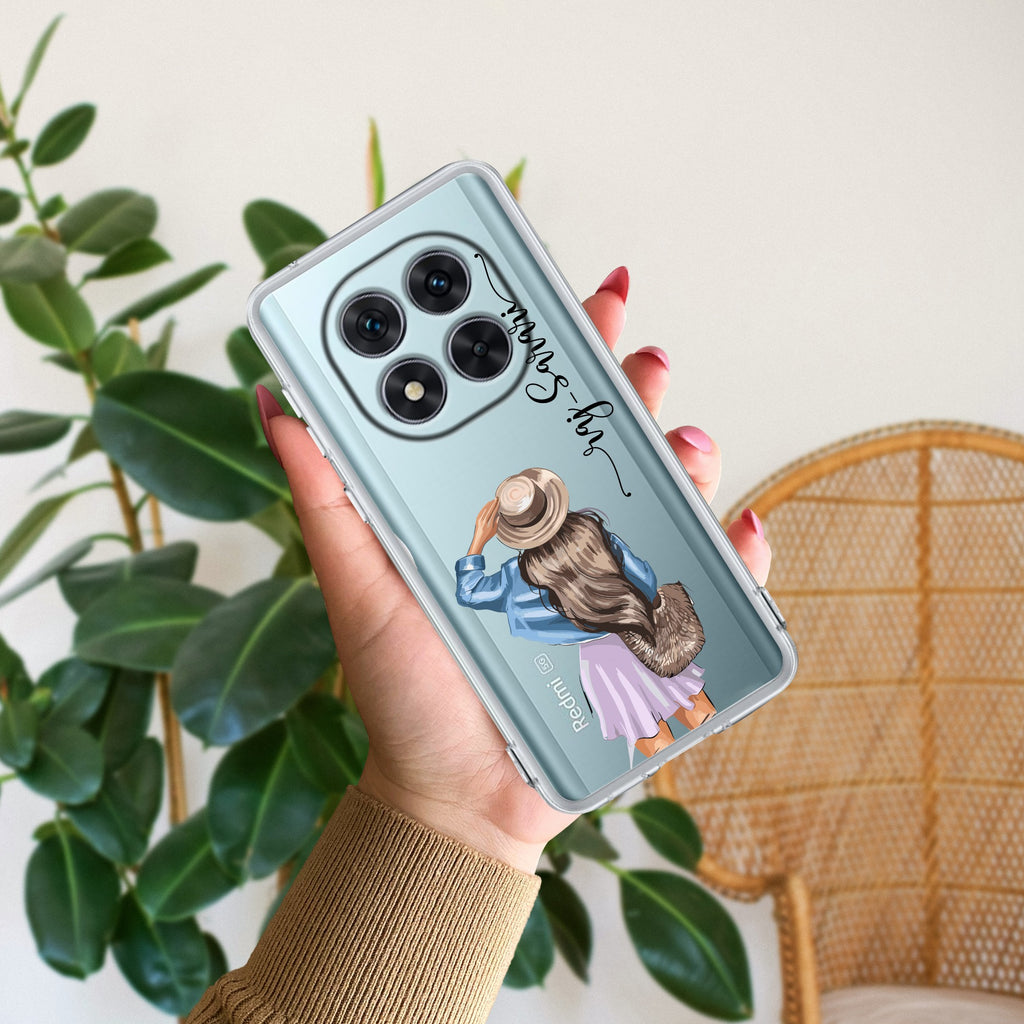 Girl With Flower Customize Anti Yellow Case For Redmi Note 14 Pro 5G
