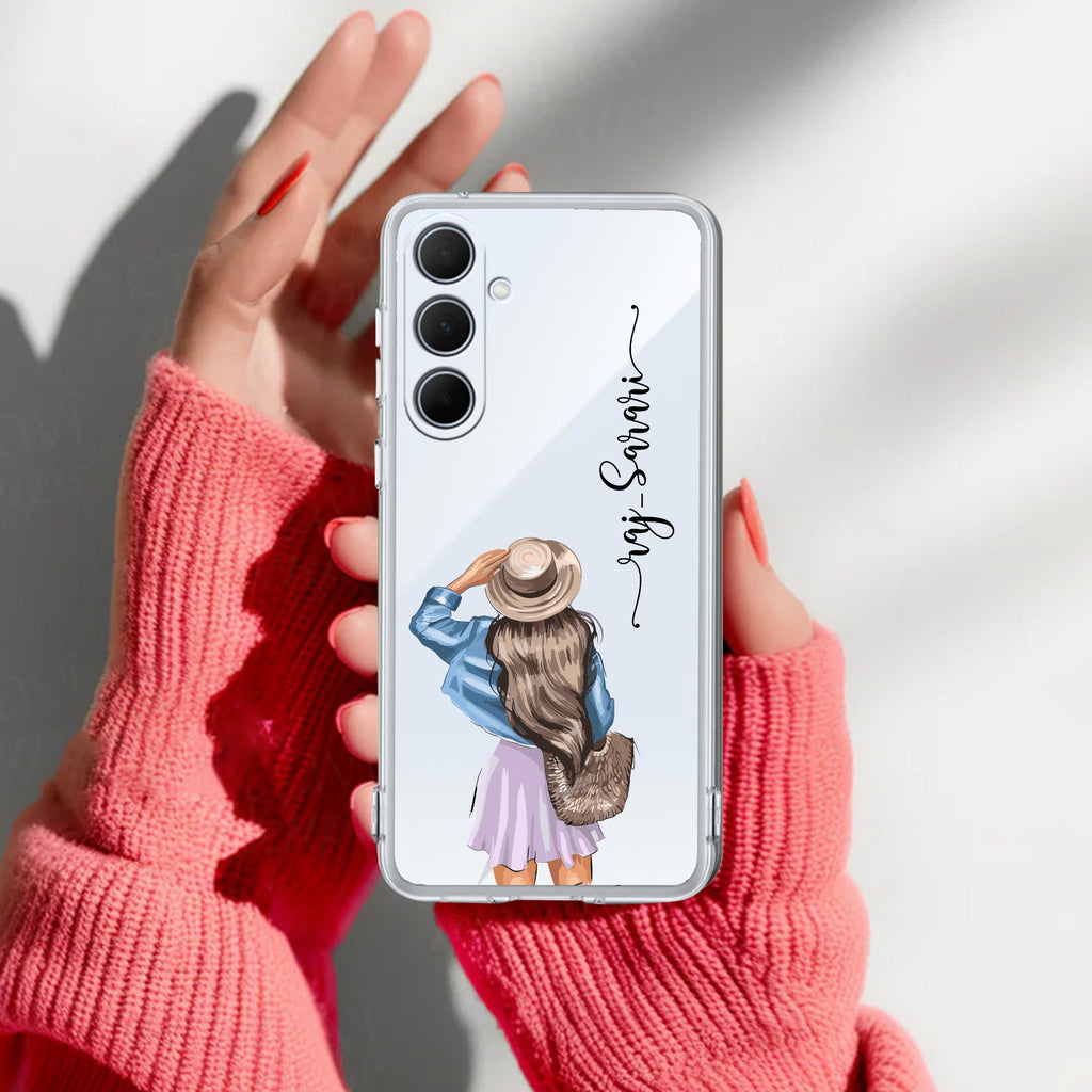 Girl With Hat Customize Transparent Silicon Case For Samsung Galaxy A37 5G