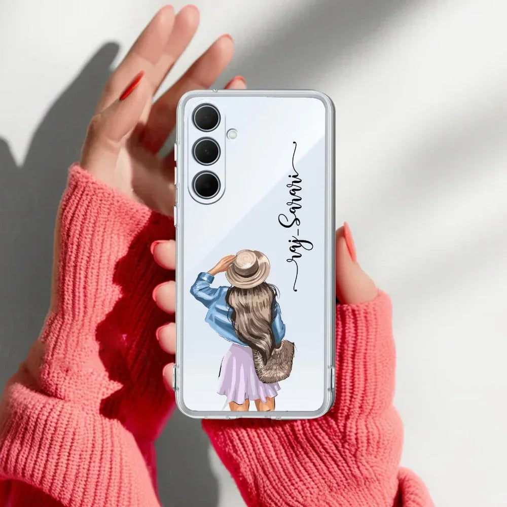 Girl With Hat Customize Anti Yellow Case For Samsung Galaxy A14 5G