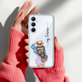 Girl With Hat Customize Transparent Silicon Case For Samsung Galaxy M55 5G