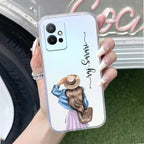 Girl With Hat Customize Anti Yellow Case For Vivo T1 5G