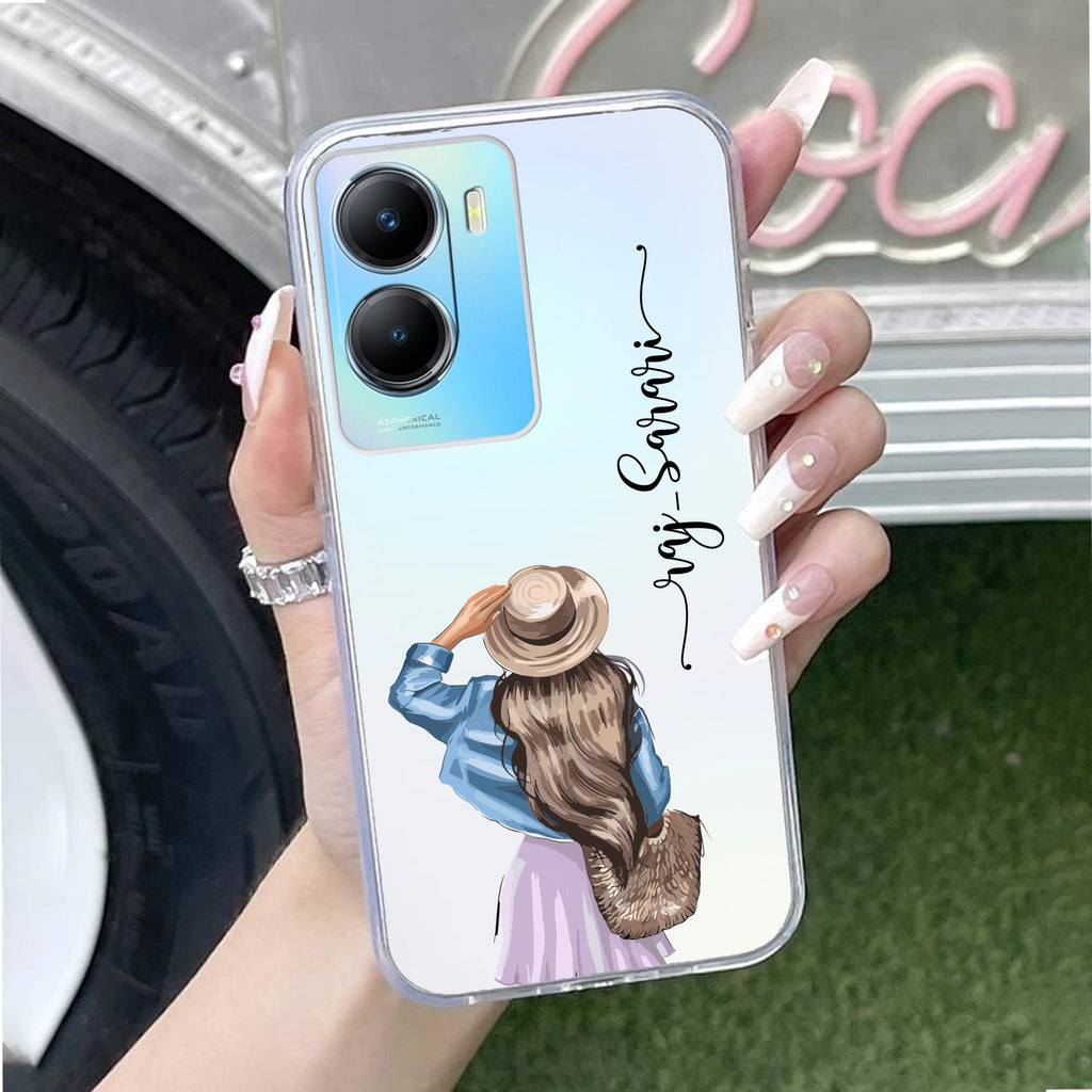 Girl With Hat Customize Anti Yellow Case For Vivo T2x 5G